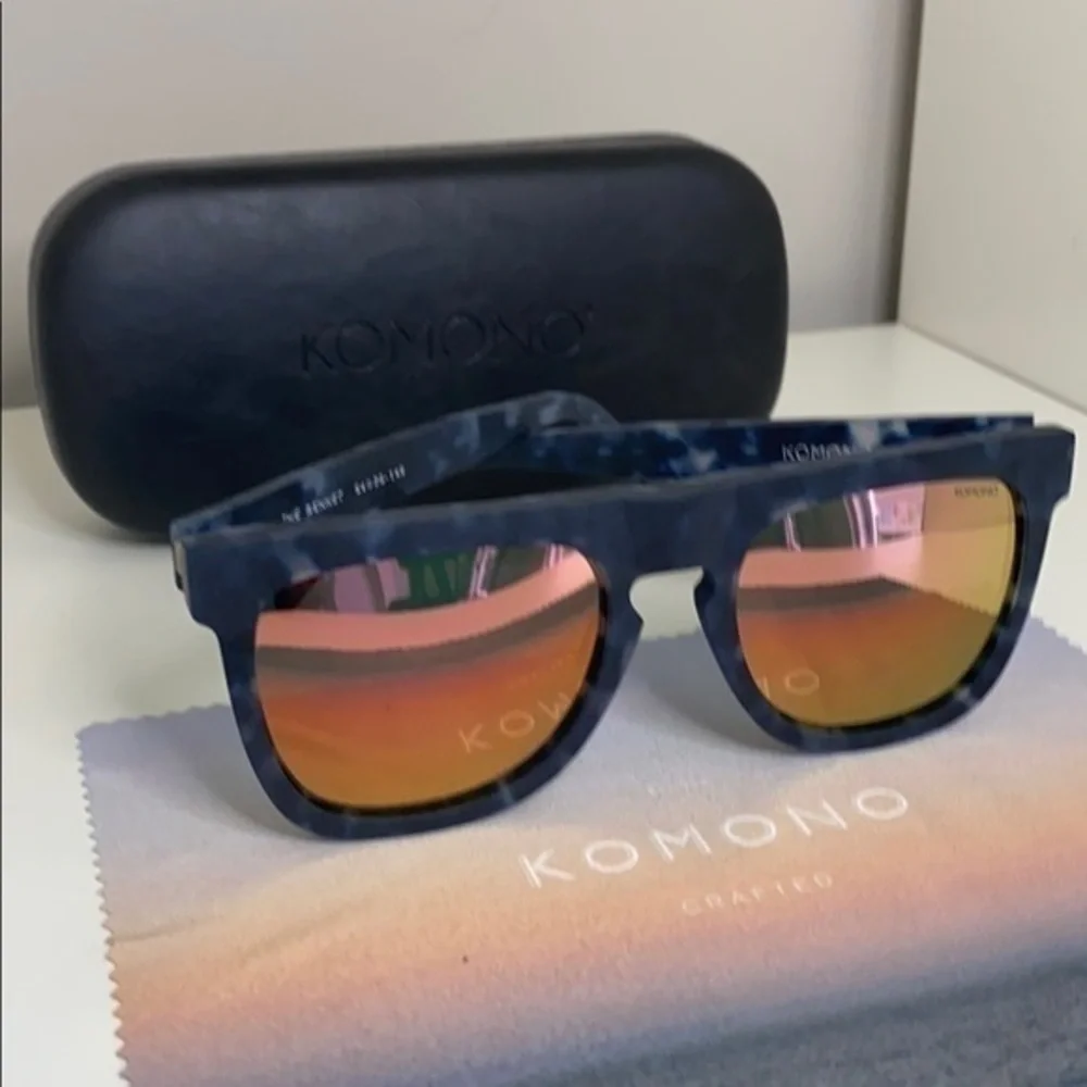 Komono Bennet Matte Indigo Demi Sunglasses blue